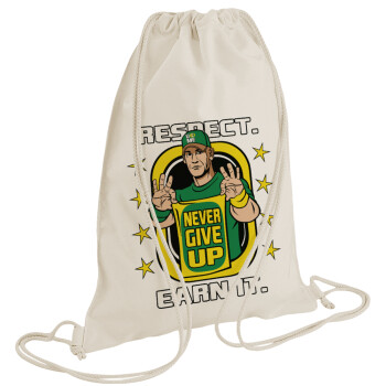 John Cena, Backpack bag GYMBAG natural (28x40cm)
