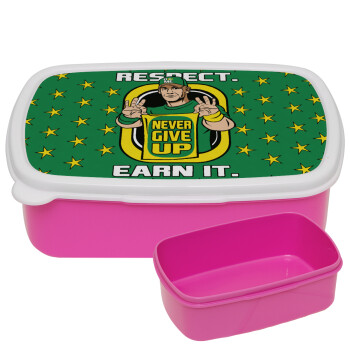 John Cena, ΡΟΖ παιδικό δοχείο φαγητού (lunchbox) πλαστικό (BPA-FREE) Lunch Βox M18 x Π13 x Υ6cm