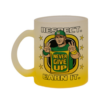 John Cena, Κούπα γυάλινη δίχρωμη με βάση το κίτρινο ματ, 330ml