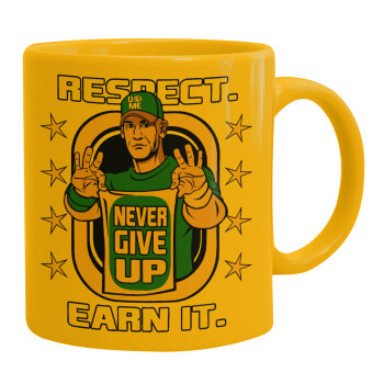 John Cena, Ceramic coffee mug yellow, 330ml (1pcs)