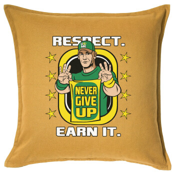 John Cena, Μαξιλάρι καναπέ Κίτρινο 100% βαμβάκι, περιέχεται το γέμισμα (50x50cm)