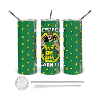 John Cena, 360 Eco friendly stainless steel tumbler 600ml, with metal straw & cleaning brush