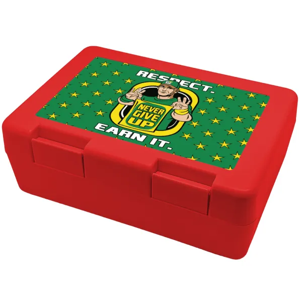 John Cena — Παιδικό δοχείο κολατσιού ΚΟΚΚΙΝΟ 185x128x65mm (BPA free πλαστικό)