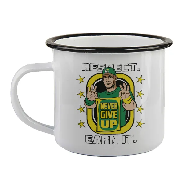 John Cena — Enamel mug with black rim, 360ml