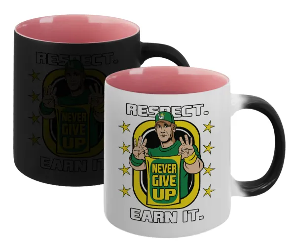 John Cena — Magic mug with pink interior, ceramic, 330ml, changes colour with hot drinks