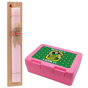 John Cena, Πασχαλινή Λαμπάδα με παιδικό δοχείο κολατσιού ΡΟΖ & κερί αρωματικό πλακέ (30cm) (ΡΟΖ)