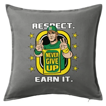 John Cena, Μαξιλάρι καναπέ Γκρι 100% βαμβάκι, περιέχεται το γέμισμα (50x50cm)
