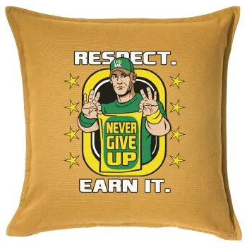 John Cena, Μαξιλάρι καναπέ Κίτρινο 100% βαμβάκι, περιέχεται το γέμισμα (50x50cm)
