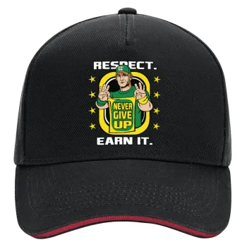 John Cena, DRILL Adult Ultimate Hat BLACK/RED, (100% COTTON, ADULT, UNISEX, ONE SIZE)