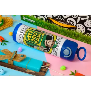 John Cena, Easter candle, Childrens hot water bottle, stainless steel, with safety straw, BLUE (500ml)