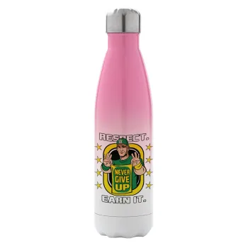 John Cena, Μεταλλικό παγούρι θερμός Ροζ/Λευκό (Stainless steel), διπλού τοιχώματος, 500ml