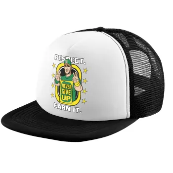 John Cena, Child's Soft Trucker Hat with BLACK/WHITE Mesh (POLYESTER, CHILD, ONE SIZE)