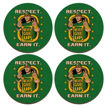 John Cena, ΣΕΤ x4 Σουβέρ ξύλινα στρογγυλά plywood (9cm)