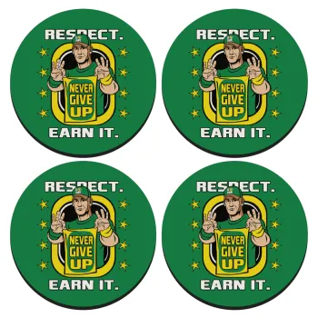 John Cena, SET of 4 round wooden coasters (9cm)