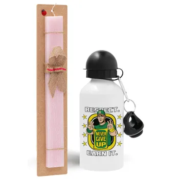 John Cena, Easter Set, metallic aluminum bottle (500ml) & aromatic flat Easter candle (30cm) (PINK)