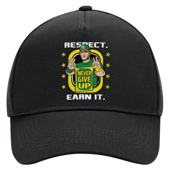 John Cena, Adult Ultimate Hat BLACK, (100% COTTON DRILL, ADULT, UNISEX, ONE SIZE)