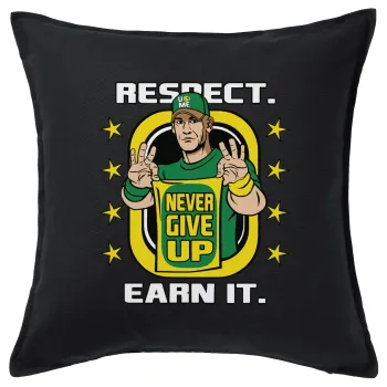 John Cena, Μαξιλάρι καναπέ Μαύρο 100% βαμβάκι, περιέχεται το γέμισμα (50x50cm)