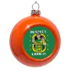 Orange Christmas tree ornament bauble 8cm