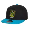 Καπέλο παιδικό Flat Snapback, Μαύρο/Μπλε (100% ΒΑΜΒΑΚΕΡΟ, ΠΑΙΔΙΚΟ, UNISEX, ONE SIZE)