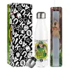 Easter candle, metallic white thermos bottle (500ml) & aromatic flat candle (30cm) (GRAY)