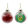Transparent Christmas tree ball ornament with red filling 8cm