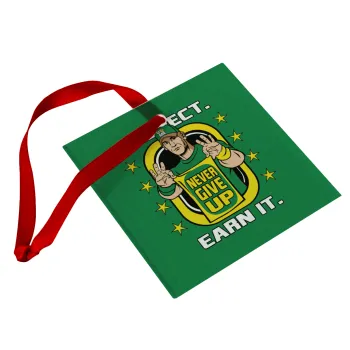 John Cena, Christmas ornament, glass square ornament 9x9cm