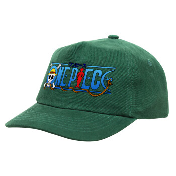 Onepiece logo, Children's Baseball Cap, 100% Cotton Drill, GREEN (COTTON, CHILDREN'S, ONE SIZE)
