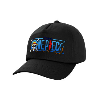 Onepiece logo, Καπέλο Baseball, 100% Βαμβακερό, Low profile, Μαύρο