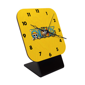 Onepiece logo, Quartz Table clock in natural wood (10cm)