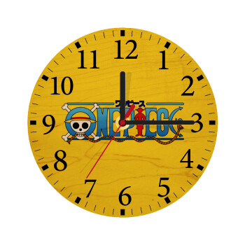Onepiece logo, Ρολόι τοίχου ξύλινο plywood (20cm)