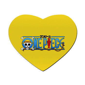 Onepiece logo, Mousepad heart 23x20cm