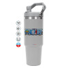 ΓΚΡΙ χρώματος Θερμός Ανοξείδωτο 890ml (30oz) με χερούλι