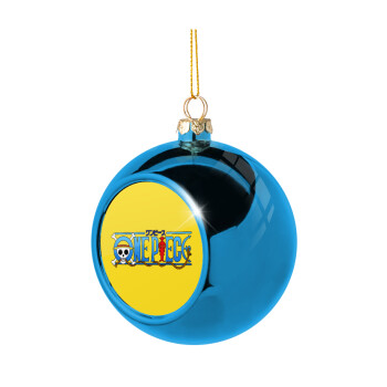 Onepiece logo, Χριστουγεννιάτικη μπάλα δένδρου Μπλε 8cm