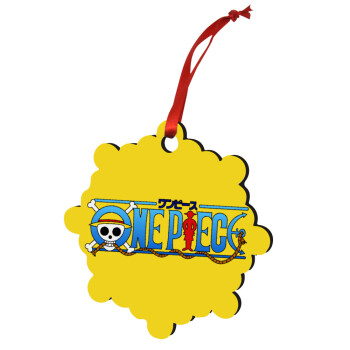 Onepiece logo, Christmas ornament snowflake wooden 7.5cm