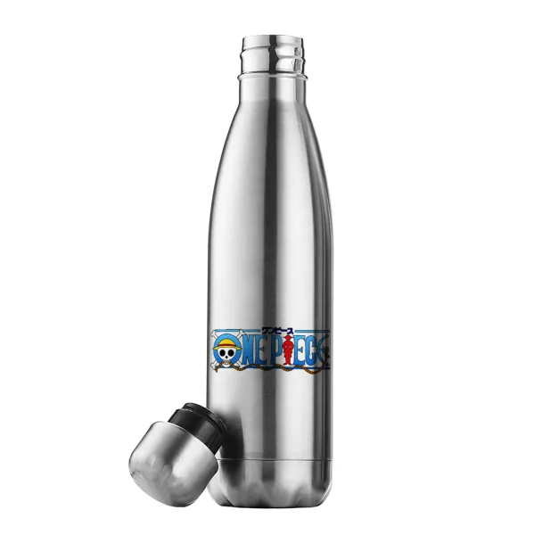 Onepiece logo — Μεταλλικό παγούρι θερμός Inox (Stainless steel), διπλού τοιχώματος, 500ml