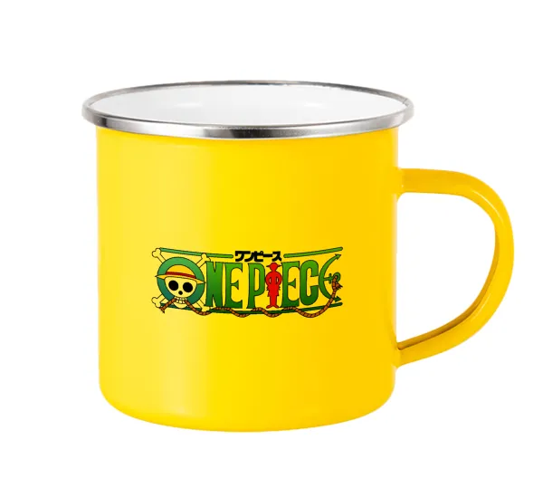Onepiece logo — Yellow Enamel Metallic Cup 360ml