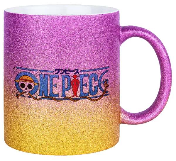Onepiece logo — Κούπα Χρυσή/Ροζ Glitter, κεραμική, 330ml