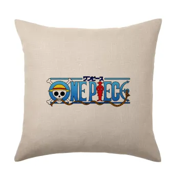 Onepiece logo, Μαξιλάρι καναπέ ΛΙΝΟ 40x40cm περιέχεται το  γέμισμα