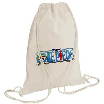 Onepiece logo, Τσάντα πλάτης πουγκί GYMBAG natural (28x40cm)