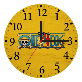 Onepiece logo, Ρολόι τοίχου ξύλινο plywood (20cm)