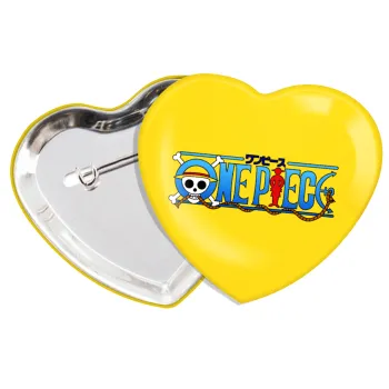 Onepiece logo, Κονκάρδα παραμάνα καρδιά (57x52mm)