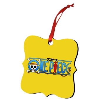 Onepiece logo, Christmas ornament polygon wooden 7.5cm