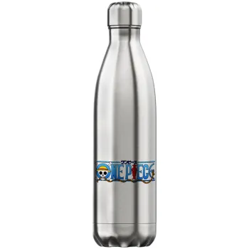 Onepiece logo, Μεταλλικό παγούρι θερμός Inox (Stainless steel), διπλού τοιχώματος, 750ml