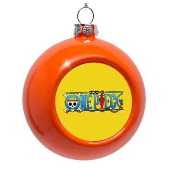 Onepiece logo, Orange Christmas tree ornament bauble 8cm