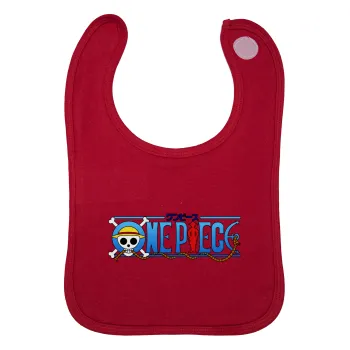 Onepiece logo, Σαλιάρα με Σκρατς Κόκκινη 100% Organic Cotton (0-18 months)