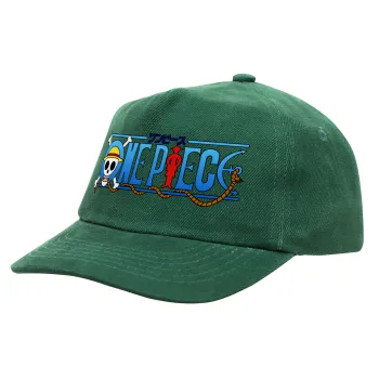 Onepiece logo, Children's Baseball Cap, 100% Cotton Drill, GREEN (COTTON, CHILDREN'S, ONE SIZE)