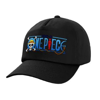 Onepiece logo, Καπέλο παιδικό Baseball, 100% Βαμβακερό,  Μαύρο