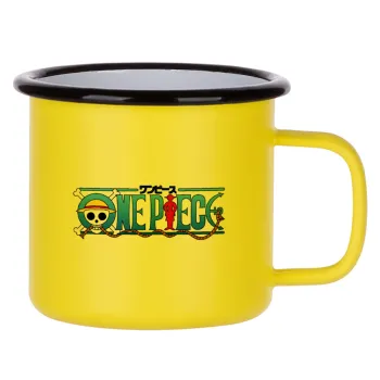 Onepiece logo, Metallic enamel MATT Yellow cup 360ml