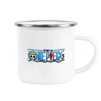 Onepiece logo, Κούπα Μεταλλική εμαγιέ λευκη 360ml
