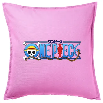 Onepiece logo, Sofa cushion Pink 50x50cm includes filling